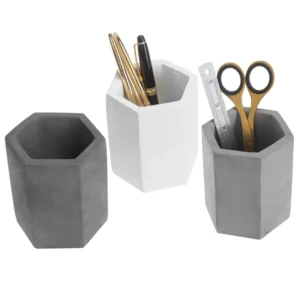 Aimie Multicolor Concrete Desktop Pen Holders (Set of 3)
